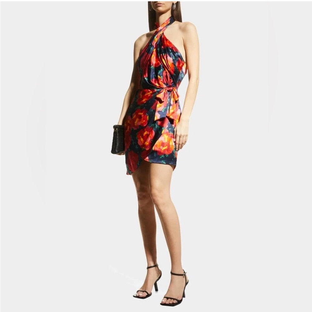 Cinq à Sept Red and Pink Floral Mini Dress - Picture 2 of 13